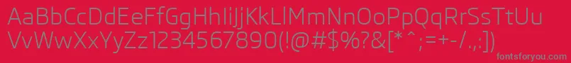 SkodaPro-Schriftart – Graue Schriften auf rotem Hintergrund
