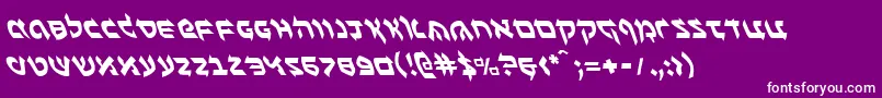 Czcionka BenZionLeftalic – białe czcionki na fioletowym tle