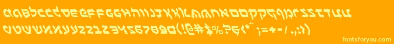 fuente BenZionLeftalic – Fuentes Amarillas Sobre Fondo Naranja