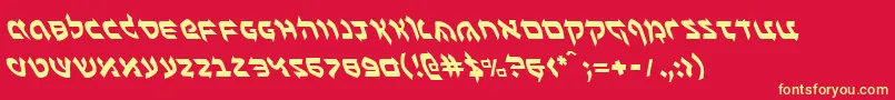Шрифт BenZionLeftalic – жёлтые шрифты на красном фоне
