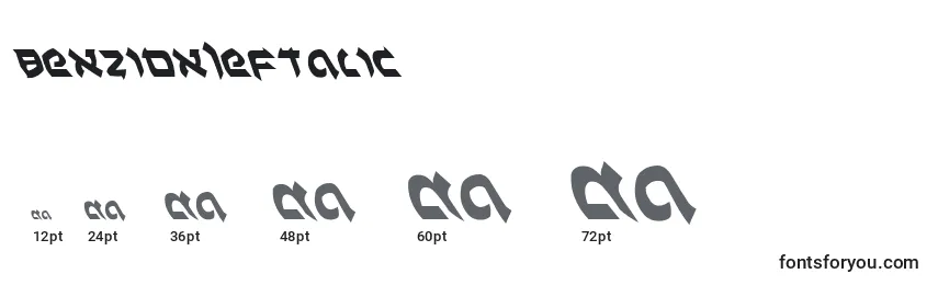 BenZionLeftalic Font Sizes