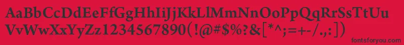 ArnoproSemibold10pt Font – Black Fonts on Red Background