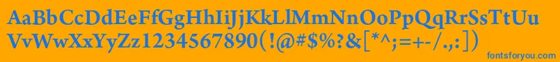ArnoproSemibold10pt Font – Blue Fonts on Orange Background