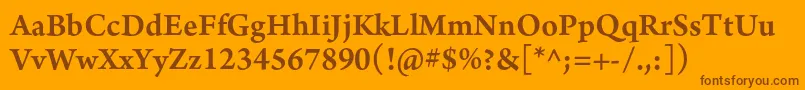 ArnoproSemibold10pt Font – Brown Fonts on Orange Background