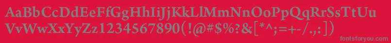 フォントArnoproSemibold10pt – 赤い背景に灰色の文字