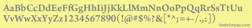 ArnoproSemibold10pt Font – Gray Fonts on Yellow Background