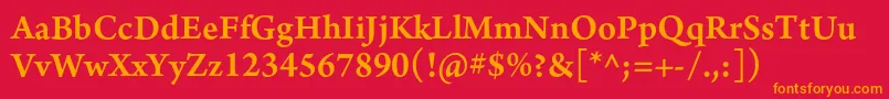 ArnoproSemibold10pt Font – Orange Fonts on Red Background