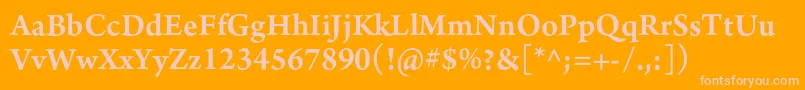 ArnoproSemibold10pt Font – Pink Fonts on Orange Background