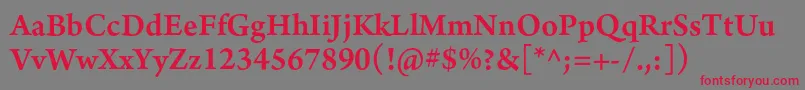 ArnoproSemibold10pt Font – Red Fonts on Gray Background