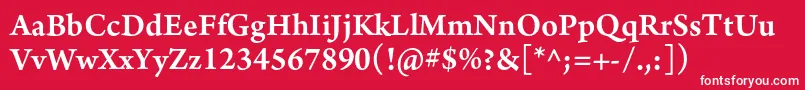ArnoproSemibold10pt Font – White Fonts on Red Background