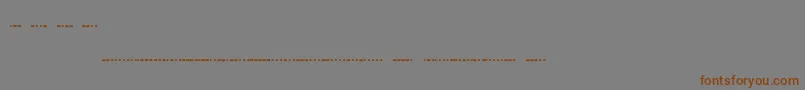 フォントMorsecode – 茶色の文字が灰色の背景にあります。