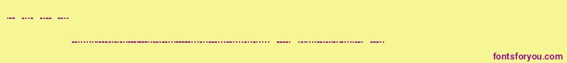 フォントMorsecode – 紫色のフォント、黄色の背景