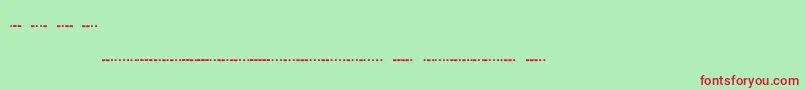 Czcionka Morsecode – czerwone czcionki na zielonym tle