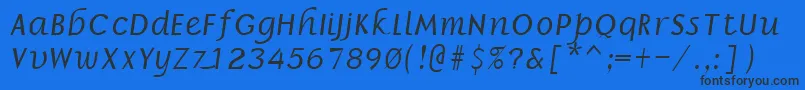 BorrorItalic-Schriftart – Schwarze Schriften auf blauem Hintergrund