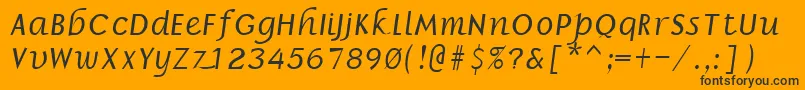 Шрифт BorrorItalic – чёрные шрифты на оранжевом фоне