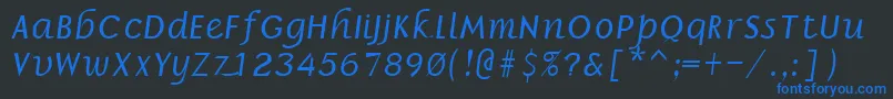 BorrorItalic Font – Blue Fonts on Black Background