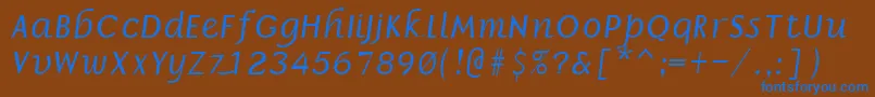 BorrorItalic Font – Blue Fonts on Brown Background