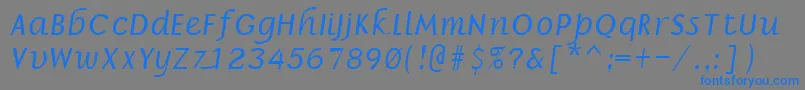 BorrorItalic-fontti – siniset fontit harmaalla taustalla