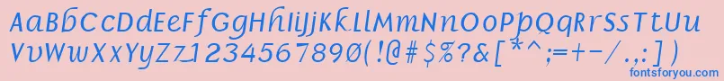 フォントBorrorItalic – ピンクの背景に青い文字