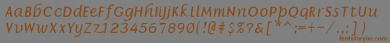 Шрифт BorrorItalic – коричневые шрифты на сером фоне