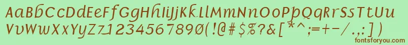 BorrorItalic Font – Brown Fonts on Green Background