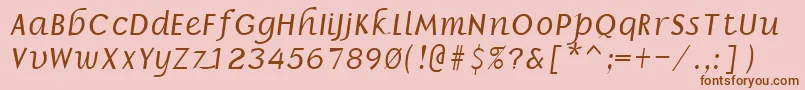 BorrorItalic-fontti – ruskeat fontit vaaleanpunaisella taustalla