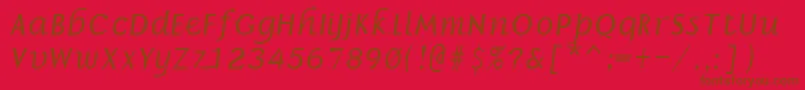 BorrorItalic-Schriftart – Braune Schriften auf rotem Hintergrund