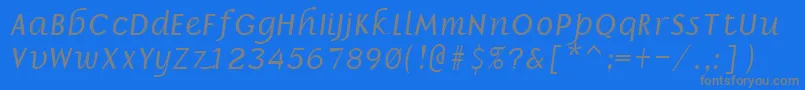 BorrorItalic-fontti – harmaat kirjasimet sinisellä taustalla