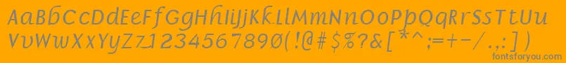BorrorItalic Font – Gray Fonts on Orange Background