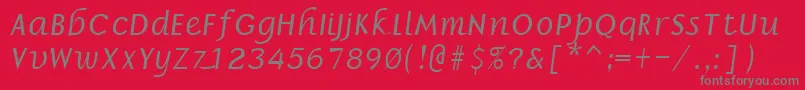 フォントBorrorItalic – 赤い背景に灰色の文字
