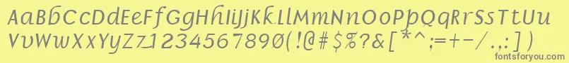BorrorItalic Font – Gray Fonts on Yellow Background