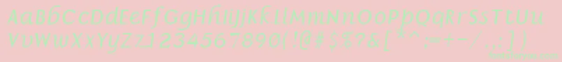 BorrorItalic-fontti – vihreät fontit vaaleanpunaisella taustalla