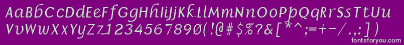 フォントBorrorItalic – 紫の背景に緑のフォント