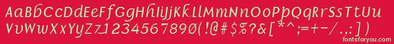 BorrorItalic-Schriftart – Grüne Schriften auf rotem Hintergrund