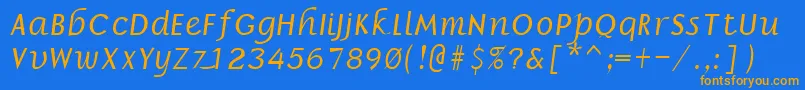 BorrorItalic-fontti – oranssit fontit sinisellä taustalla