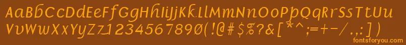BorrorItalic-fontti – oranssit fontit ruskealla taustalla