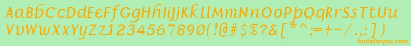Шрифт BorrorItalic – оранжевые шрифты на зелёном фоне