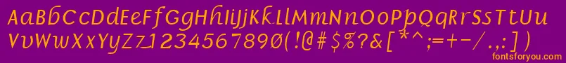 BorrorItalic Font – Orange Fonts on Purple Background