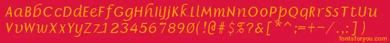 Шрифт BorrorItalic – оранжевые шрифты на красном фоне