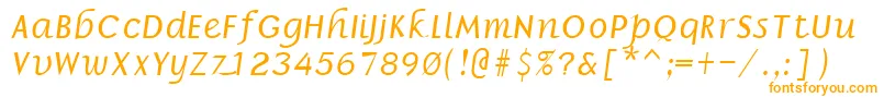 BorrorItalic-Schriftart – Orangefarbene Schriften auf weißem Hintergrund