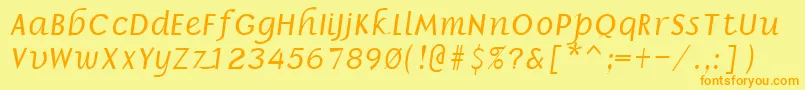 BorrorItalic-fontti – oranssit fontit keltaisella taustalla