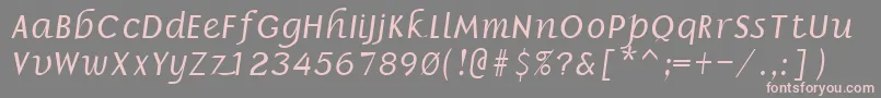 フォントBorrorItalic – 灰色の背景にピンクのフォント