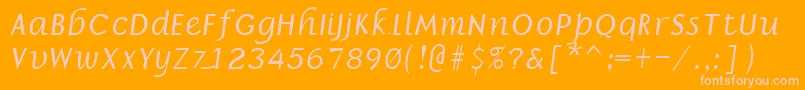 Шрифт BorrorItalic – розовые шрифты на оранжевом фоне
