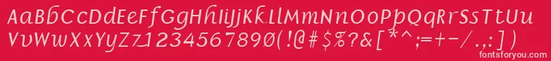 BorrorItalic-fontti – vaaleanpunaiset fontit punaisella taustalla