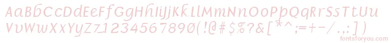 BorrorItalic-fontti – vaaleanpunaiset fontit valkoisella taustalla