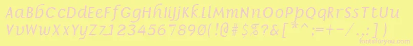 BorrorItalic Font – Pink Fonts on Yellow Background