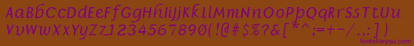 BorrorItalic-fontti – violetit fontit ruskealla taustalla