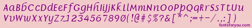フォントBorrorItalic – ピンクの背景に紫のフォント