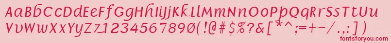 BorrorItalic-fontti – punaiset fontit vaaleanpunaisella taustalla