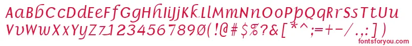 BorrorItalic-Schriftart – Rote Schriften auf weißem Hintergrund